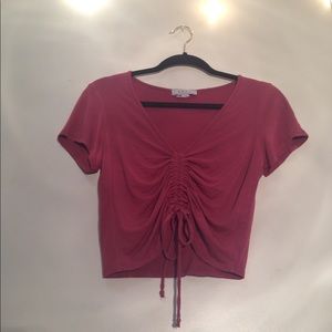 Dark pink cropped top